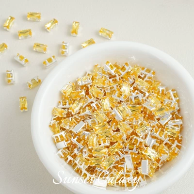 Bracelet Accessories, Zərgərlik ara hissələri - transparent-yellow-silver-base-30-pieces-36mm