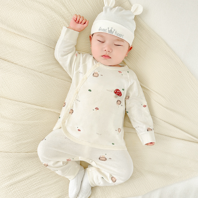 Set de ropa interior para bebés otoño y invierno ropa de recién nacidos algodón base dividido dos piezas set de ropa interior para bebés hombres y mujeres pantalones de otoño