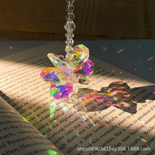 热销创意流光水晶雪花挂件幻彩装饰女神款车载挂件太阳捕手挂件