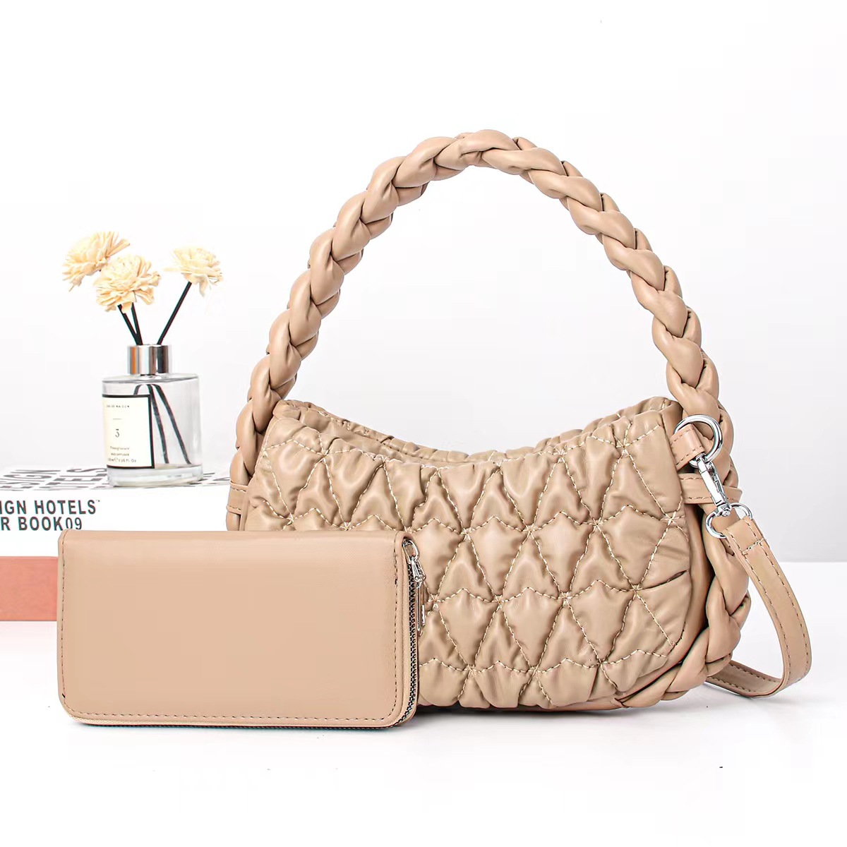 Women's Pleated Underarm Shoulder Bag With Wallet For Every Day_voghion.com