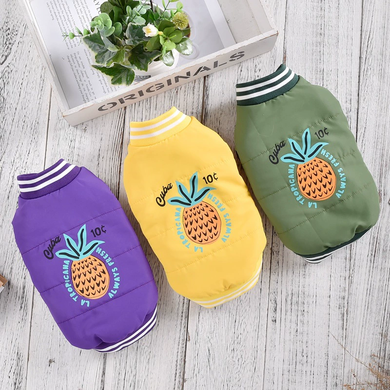 Ананас осенью и зимой теплая собака повседневная хлопчатобумажная одежда