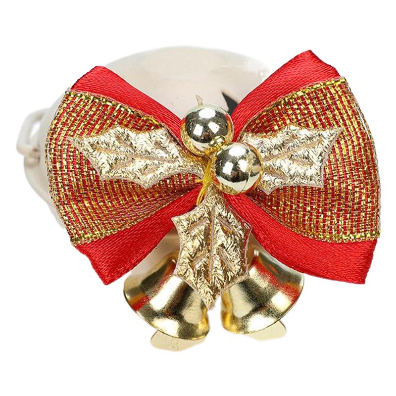 Adornos navideños de mini campanas y lazos, adornos para árboles de Navidad, adornos para regalos de Navidad, colgantes decorativos