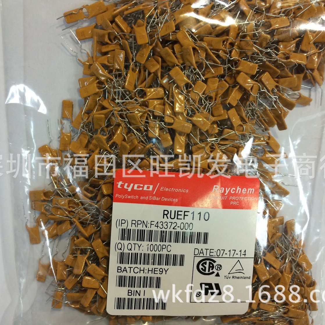 自恢复保险丝RUEF110 30V 1.1A品牌Tyco 长期大量现货 特价推出