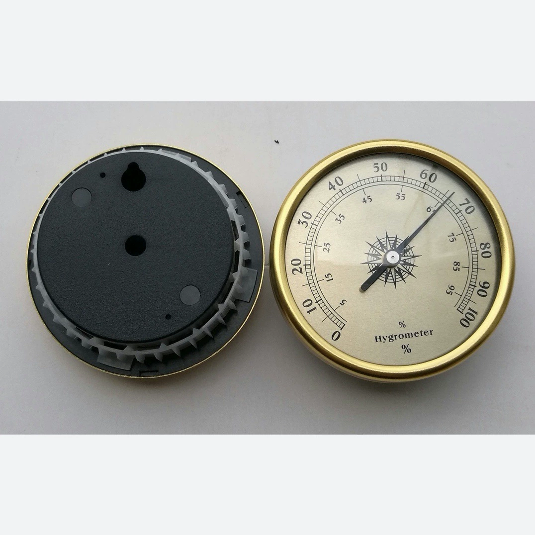 Гигрометр 7,2 см, золотой круг, золотая поверхность