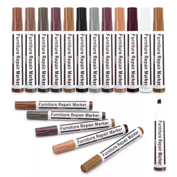 Furniture Touch-Up Pen for Solid Wood Furniture, Floor, and Woodwork; Scratch and Scuff Repair, Color Restoration, Paint Chipping Marker Pen