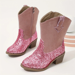 Round Toe Side Zipper Gretel Fashion Plaid Elegant Lovely College Girls Boots
