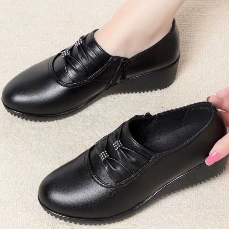 Мама настоящие мягкие кожаные женские туфли удобные мягкие туфли среднего возраста женские туфли среднего возраста