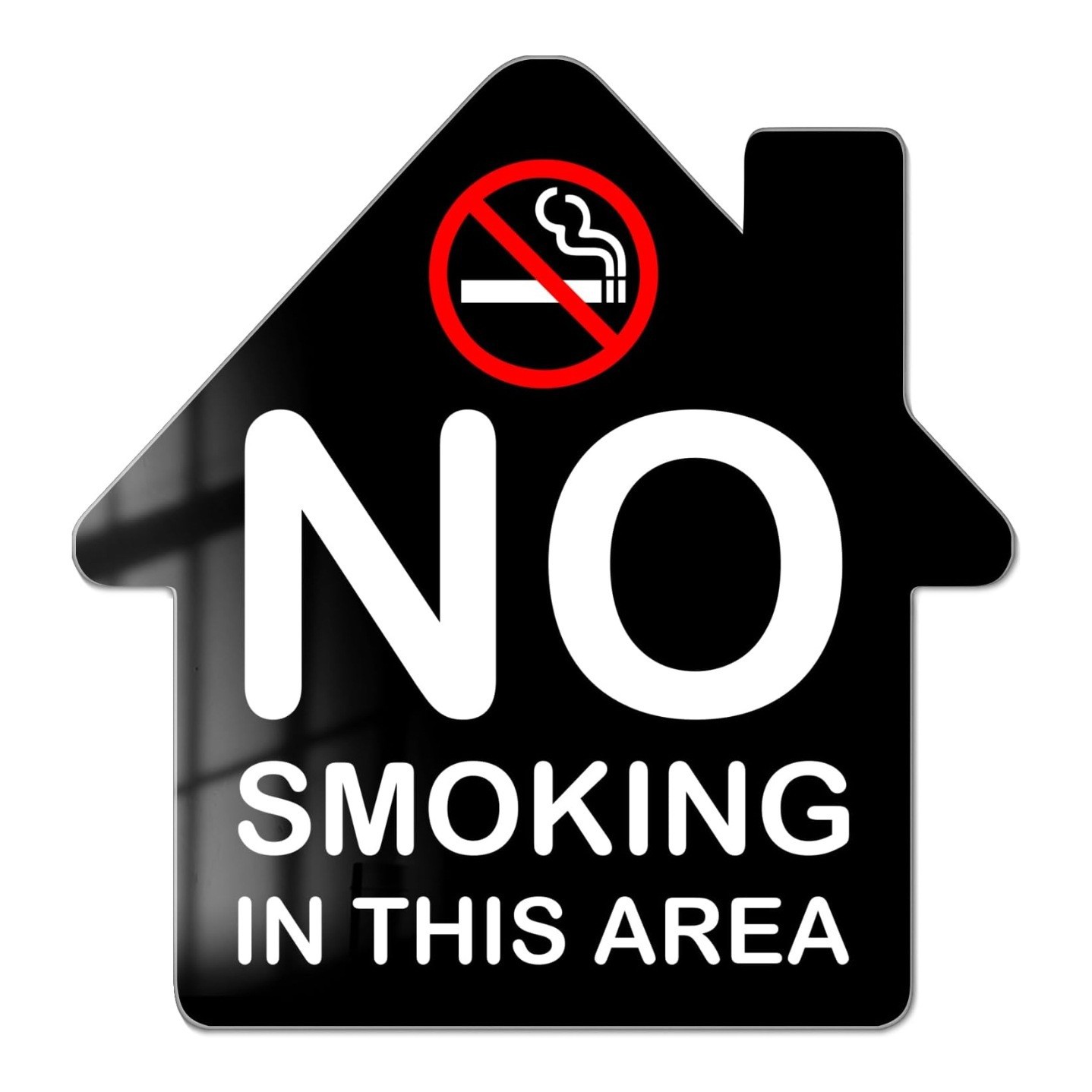 跨境热销禁止吸烟标志 黑色亚克力禁止吸烟标牌带3M背胶禁烟标牌