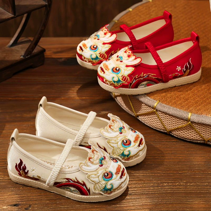 Обувь Hanfu для девочек, весна и осень, новая подходящая обувь в старинном стиле, детская обувь с вышивкой на кране, старая Пекинская детская Тканевая обувь