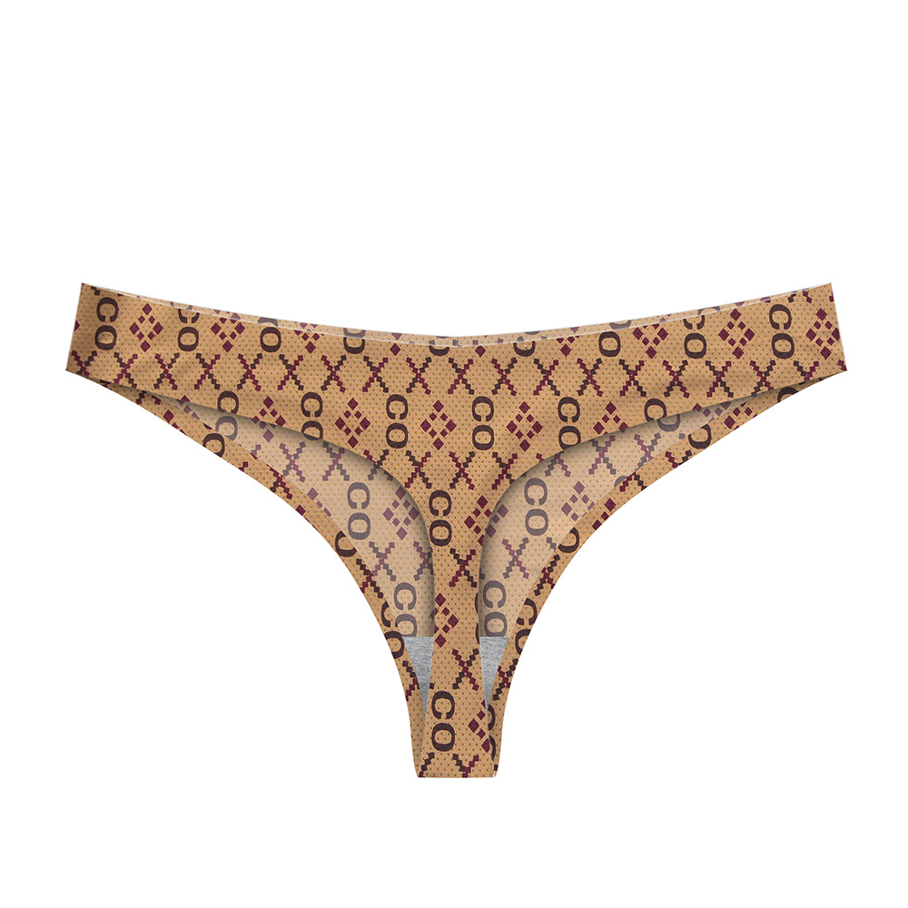En stock europeo y americano sexy seda de hielo Tanga de mujer sin costuras cintura baja ligero transpirable cómodo antibacteriano entrepierna ventas directas de fábrica