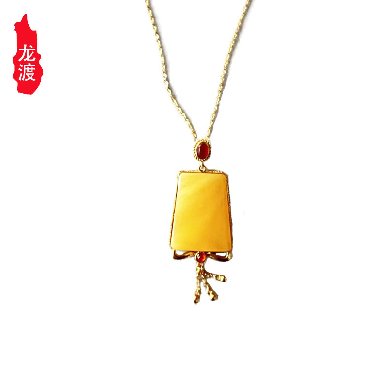 스털링 실버 목걸이 천연 밀랍 펜던트