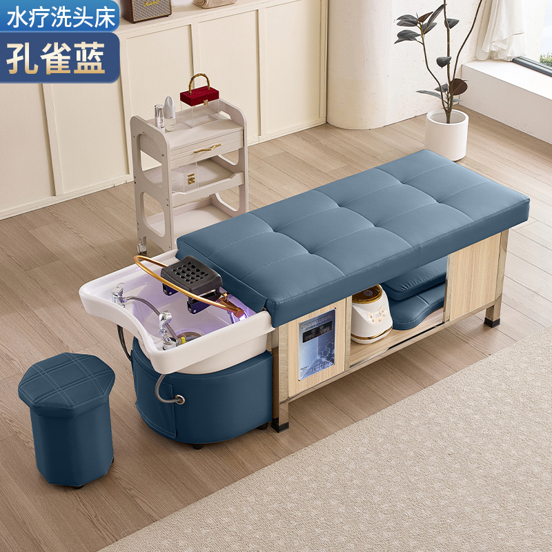 Masaje cama de lavado de cabello de tipo tailandés terapia de cabello de acero inoxidable temperatura constante circulación de agua salón de belleza fumigación lavado de la cara para oídos