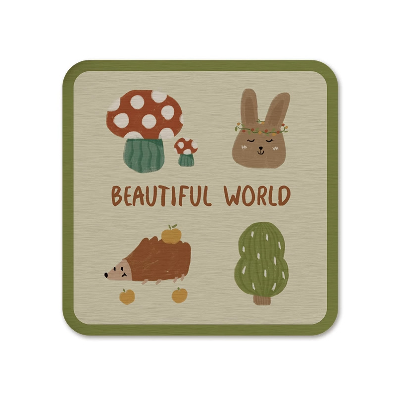 Posavasos de café de oficina de dibujos animados, posavasos de escritorio, posavasos de agua redondos, almohadillas absorbentes de agua de barro de diatomeas, encimera de secado rápido