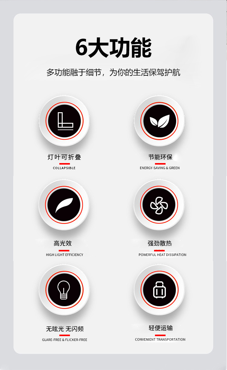 led直叶折叠E27螺口室内家用新颖便捷单灯泡现货批发超亮畅销时尚