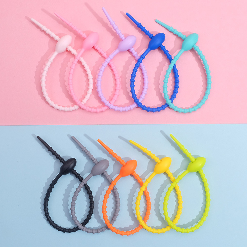 21.5cm Colorfulful Silicone Tie Handmade DIY Accessories Key Chain Ring Chain Rope Bag Pendant Accessories Doll Pendant