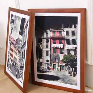Solid Wood Photo Frame Wall-Mounted Framed Picture Frame A4 Table 1000 Piece Puzzle Frame 4 Open Poster Large Photo Frame Factory Mika