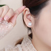 Retro design earrings, silver 925 sample, trend of season, cat's eye
