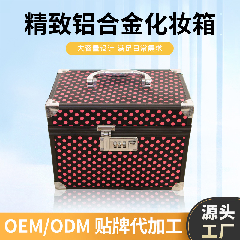 멀티 레이어 화장품 케이스 거울 휴대용 대용량 잠금 화장품 스킨 케어 스토리지 박스 쥬얼리 박스