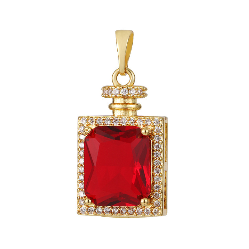 Joyas transfronterizas colgante de rubí esmeralda ligero de lujo accesorios de acero de titanio collar no decolor cadena clavícula