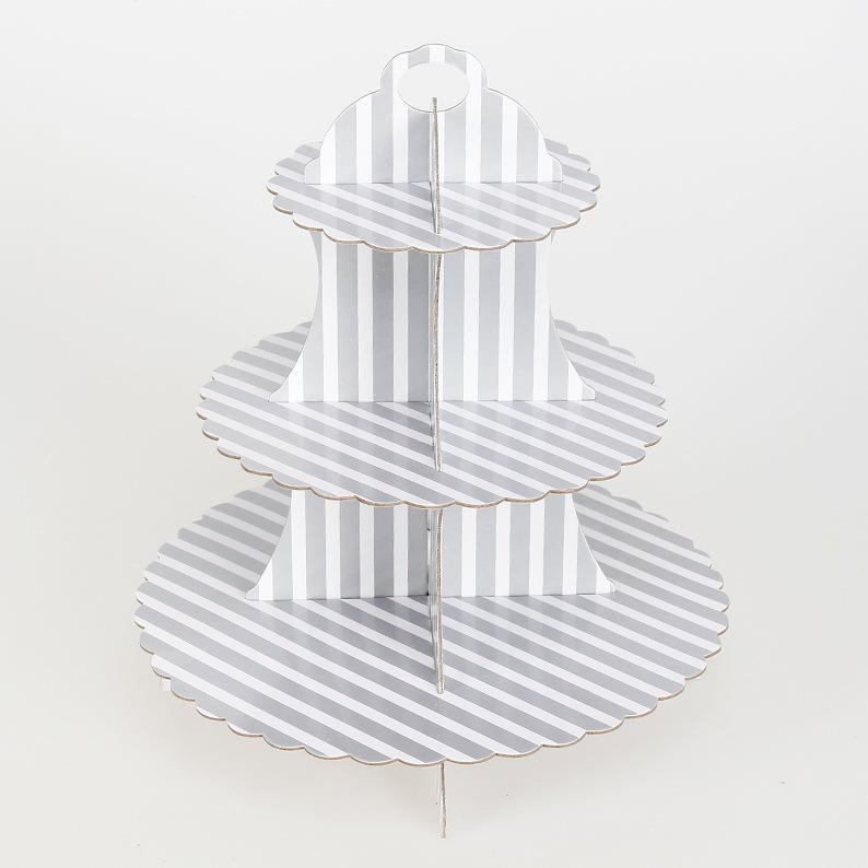 蛋糕架-条纹银