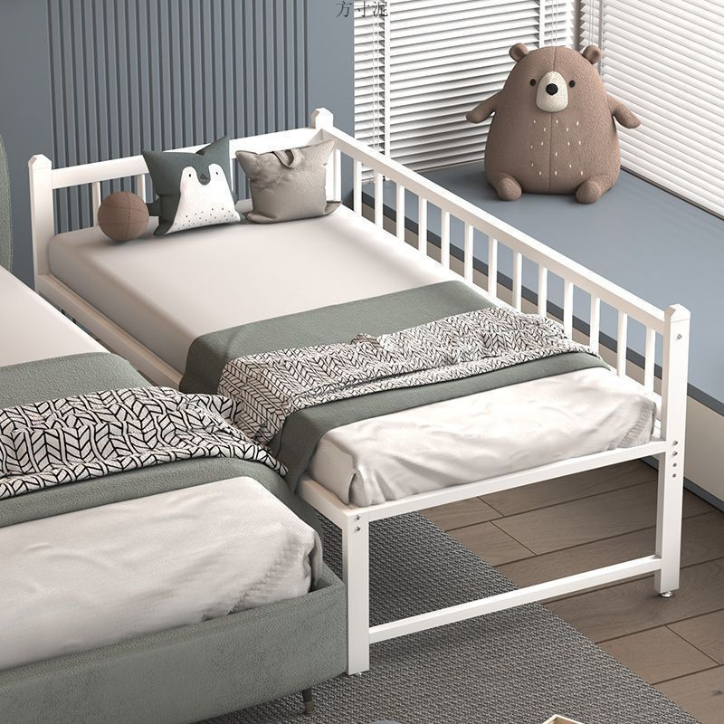 Wrought Iron Adjustable Splicing Children's Bed with Guardrail Small Bed Baby Widened Big Bed Edge Seamless Connection for Large People Sleeping