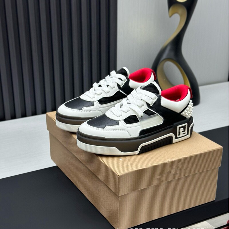 2025 New Genuine Leather Men's Shoes, Casual Shoes, Sneakers, Women's Shoes, Couple Shoes, Thick Soles, Rivets, Basketball Shoes, Trendy Shoes