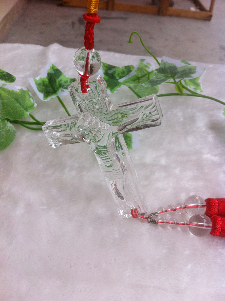 Crystal Glass Cross Car Hangers On-board Pendants Auto Accessories Hangers Wholesale