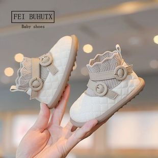Spring and Autumn Baby Girl Socks Shoes Soft Sole Baby Shoes Children's Princess Shoes Children's Shoes Soft Leather Boots Girls Toddler Shoes