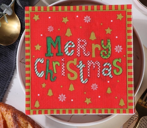 国境を越えたクリスマスの祝日装飾プリントナプキンヘラジカのティッシュパーティー赤いお祝いプリントティッシュ卸売り|undefined