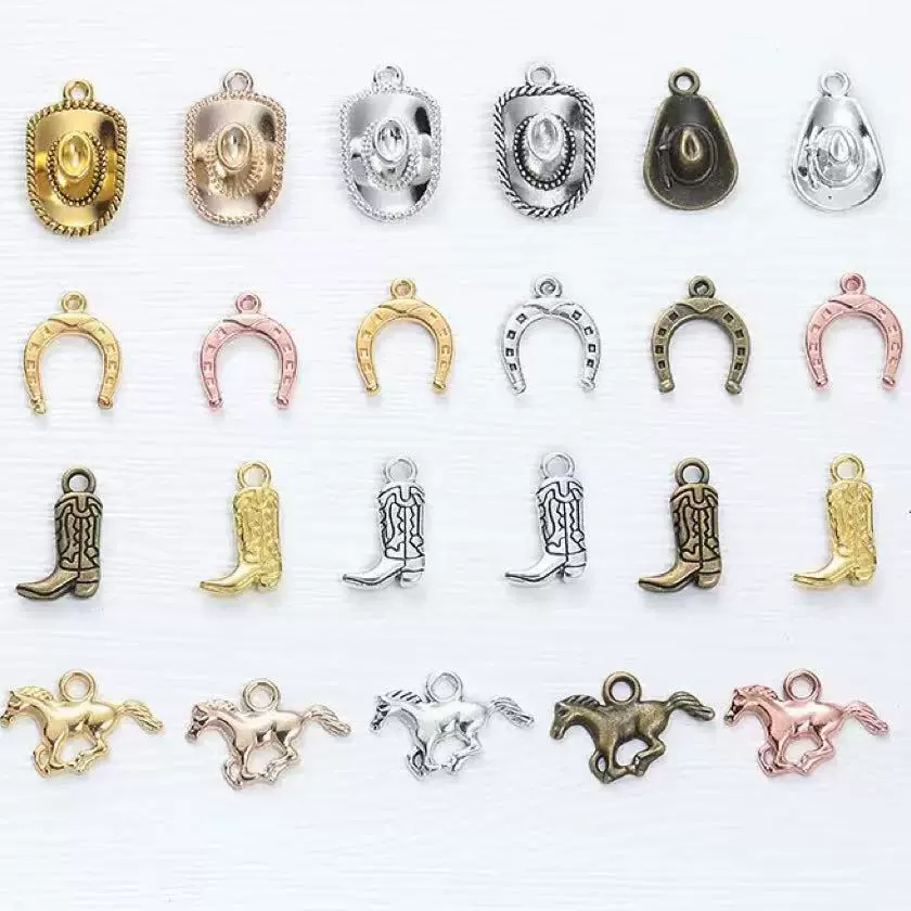 Ювелирные аксессуары из сплава «сделай сам», кулон в западном ковбойском стиле, ковбойская шляпа, ботинки, браслет, ожерелье, трансграничная горячая распродажа