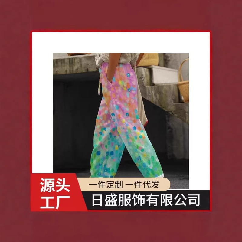 2024 New Cross-Border Independent Brand Exquisite Drawstring Pants with a Stylish Casual 3D Digital Print Pod Custom-Made 2024 New Cross-Border Independent Brand Exquisite Drawstring Pants with a Stylish Casual 3D Digital Print Pod Custom-Made