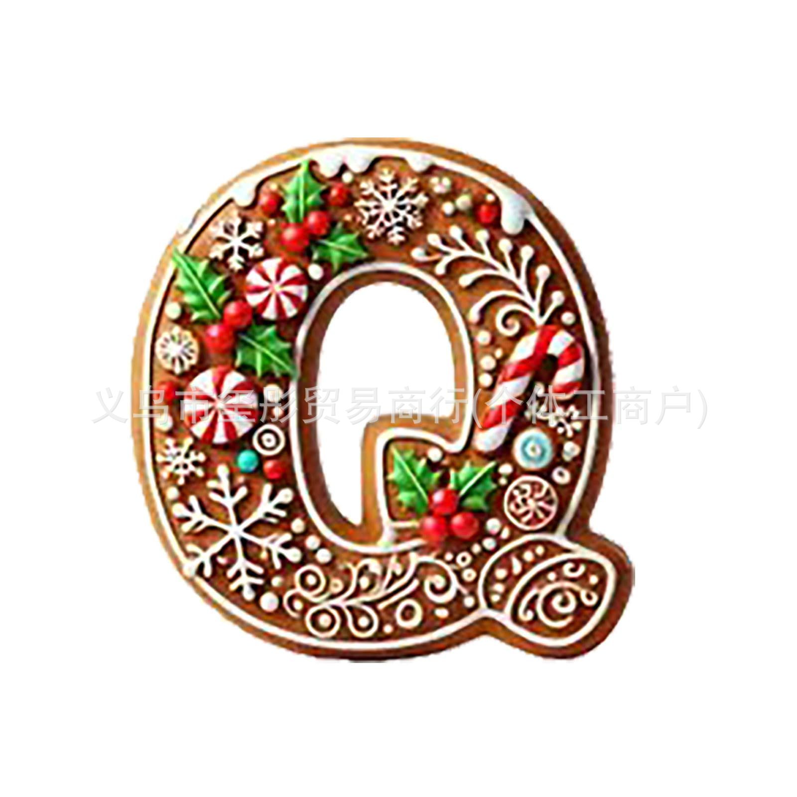 Explosiones transfronterizas de Navidad 26 árboles de Navidad pan de jengibre letras decoraciones mini letras colgante colgante
