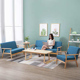 小户型简约现代沙发新款田园布艺双人三人单人客厅日式简易沙发椅