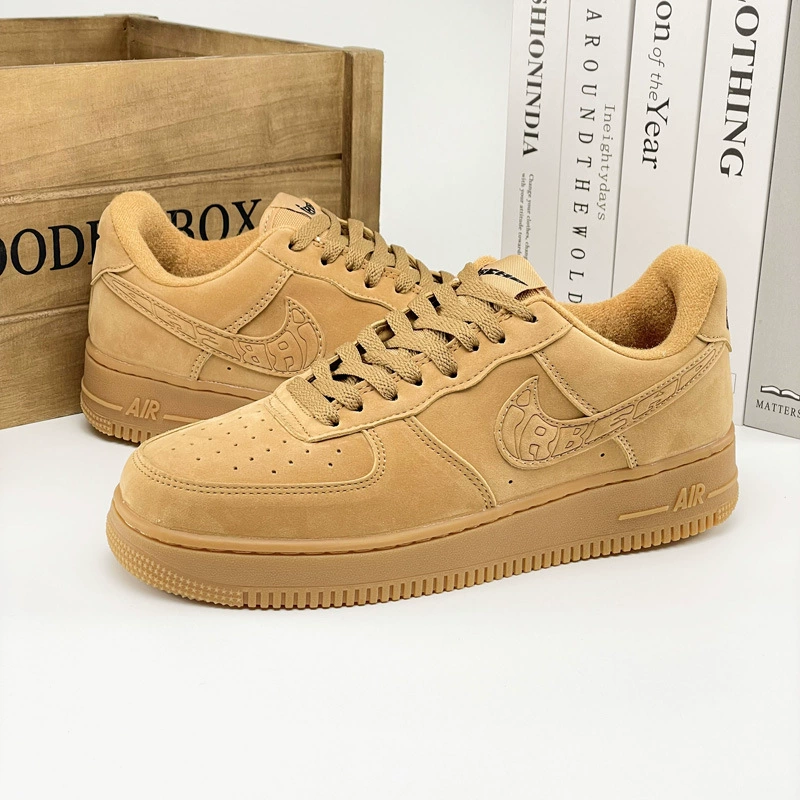 [Прямые продажи с завода] Мужские кроссовки AJ high-top темно-коричневые с перевернутым крючком настоящие dunk panda обувь Air Force No. 1 женские кроссовки
