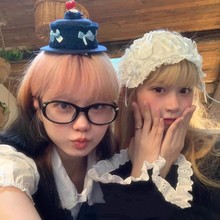 牛仔味樱桃蜡烛蝴蝶结生日帽发夹奶油小蛋糕创意搞怪玩具礼物头饰