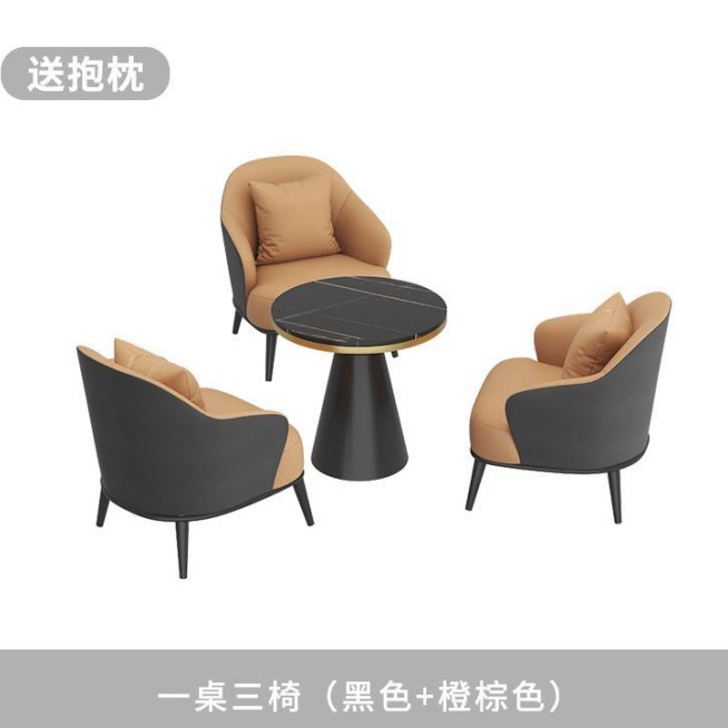 Mesa y silla de recepción Oficina de ventas Balcón de hotel de lujo simple Salón de belleza ocio Sofá para una sola reunión image 11