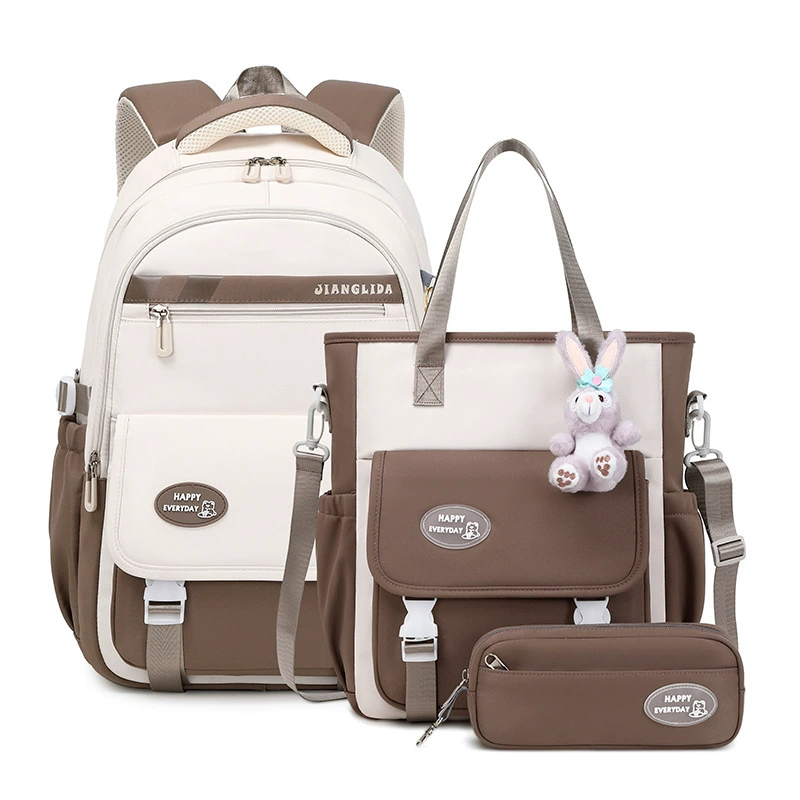School bag, high quality waterproof capacious backpack, for secondary school, simple and elegant design