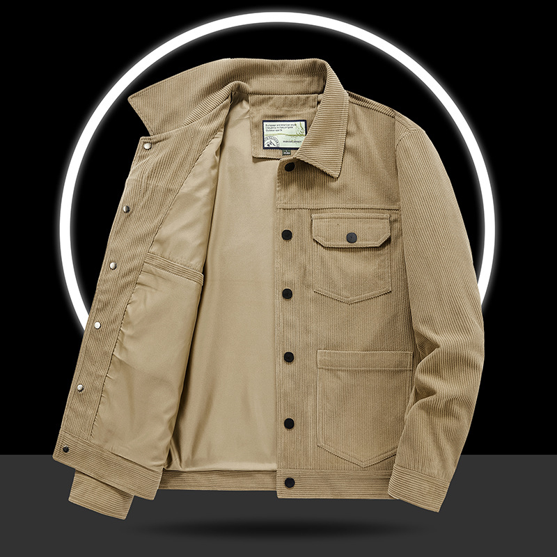 2022 primavera nueva chaqueta de solapa de los hombres más el tamaño de otoño de los hombres chaqueta de pana capa transfronteriza al por mayor