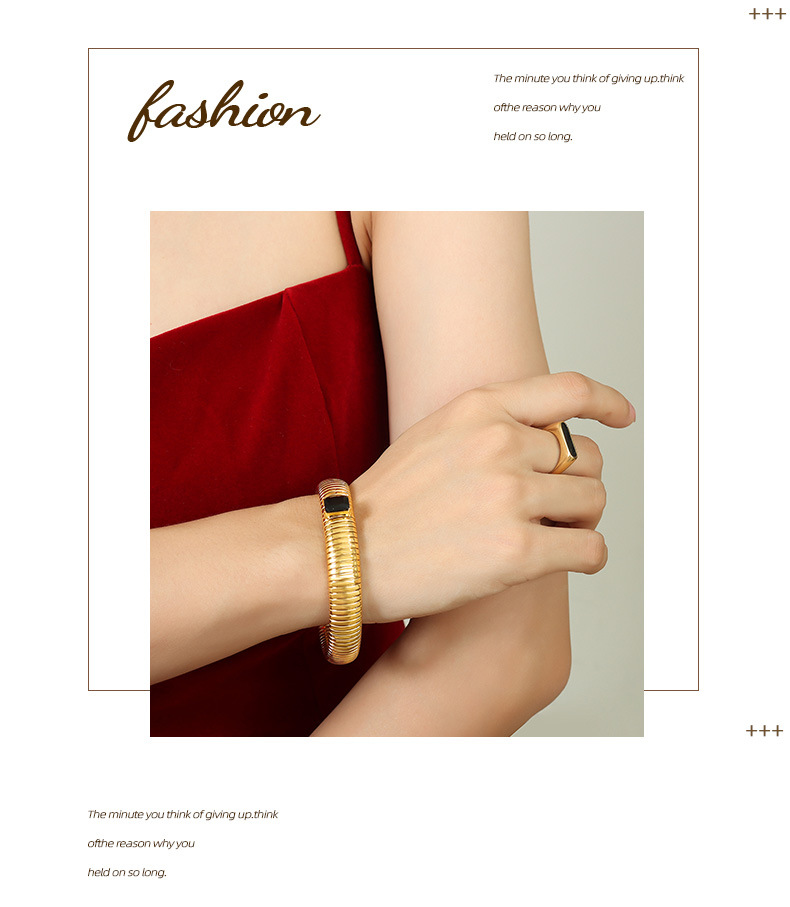 Simple Style Geometric Titanium Steel Inlay Zircon Bangle 1 Piece