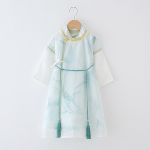 2024 New Tang suit long shirt retro robe Chinese style Song Han clothing master's clothing school performance graduation