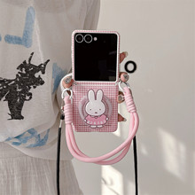 粉格磁吸兔子三星Galaxy Zflip7折叠手机壳适用zflip5/6代保护套