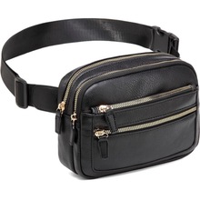 亚马逊新款现货批发潮流PU皮革斜挎包时尚腰包可调节肩带斜挎胸包