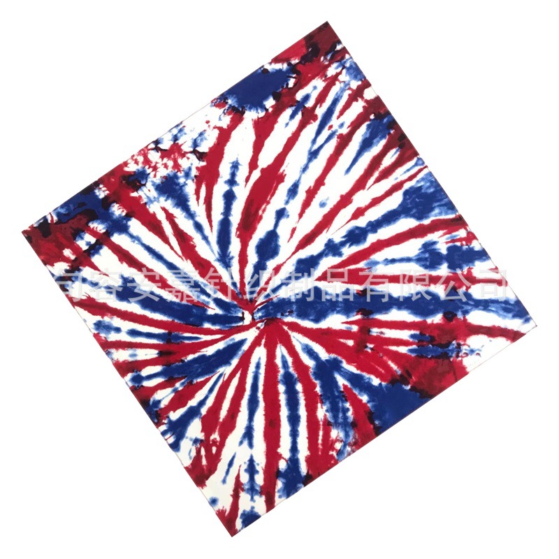 Cotton tie-dyed BANDANNA impression pattern square scarf Leisure outdoor riding headscarf hip hop hip hop hip hop dress up headscarf