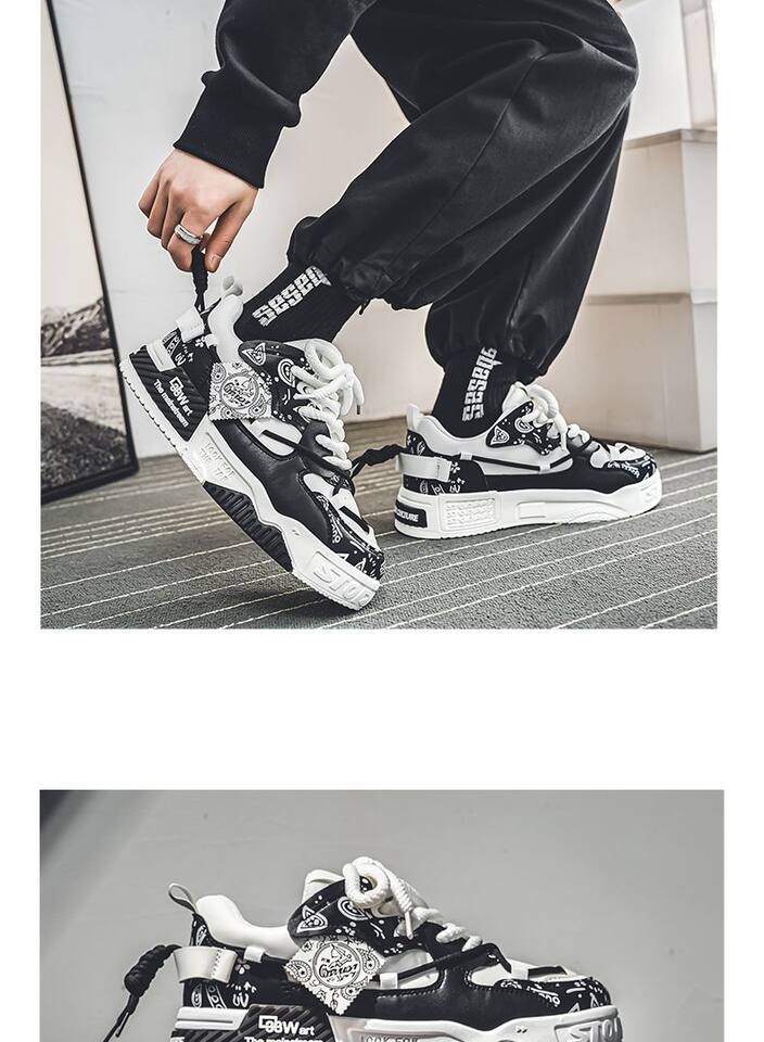 Giày sneaker nam đế dày tăng chiều cao, thân thấp dây buộc, phối màu trơn — 6678 Trắng Xanh Lục, 6678 màu Milan, 6678 trắng đen chi tiết 16