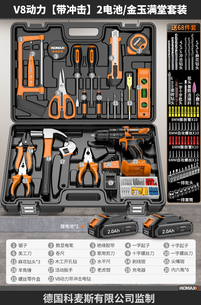 Juego de herramientas Caja de herramientas para el hogar Reparación de hardware multifuncional