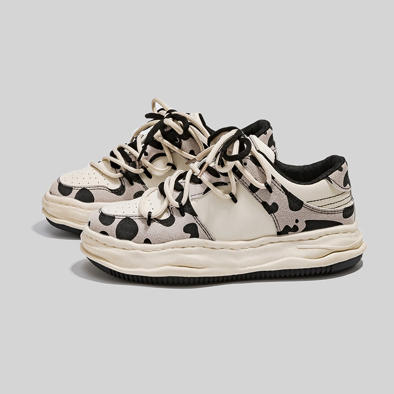 Zapatillas Deportivas Casuales Estilo Coreano para Mujer, Versátiles, Primavera 2025, Nuevas, Planas, con Estampado de Vaca, Estilo Urbano R882 image 5