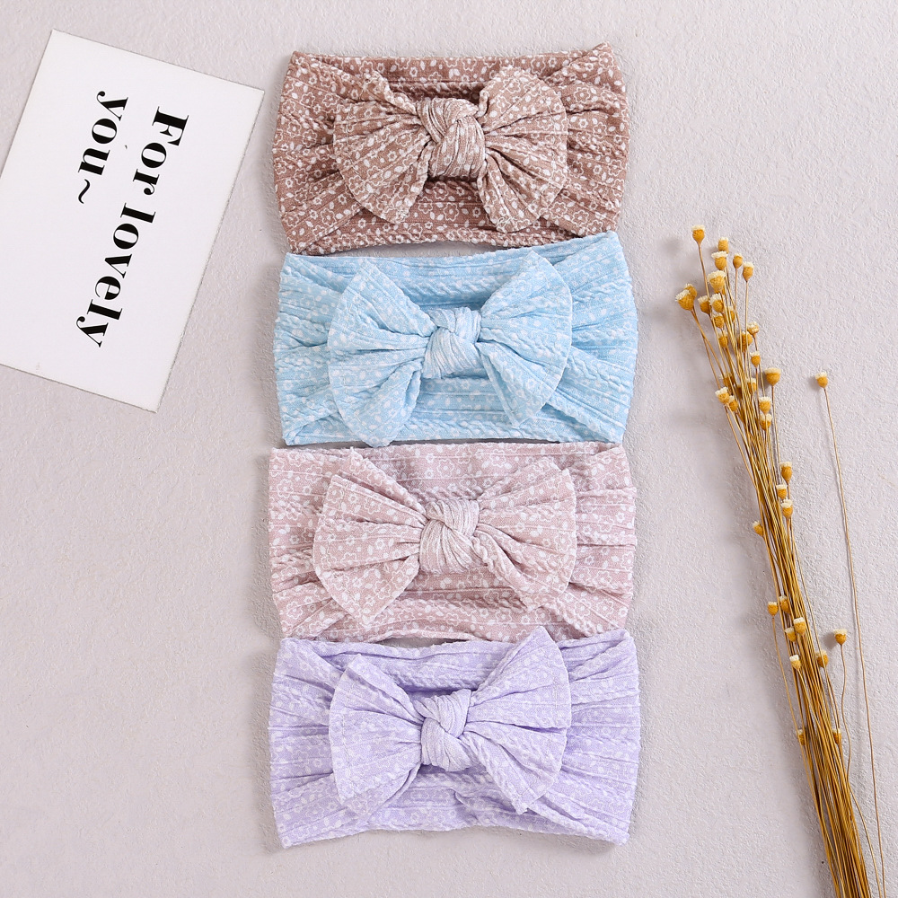 Cross-border children's hair accessories baby care door headband 3D digital printing nylon bow baby hair band wholesale_voghion.com