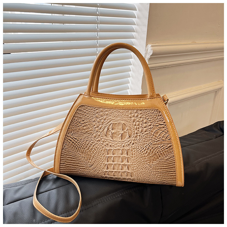 2023 Bolsos transfronterizos europeos y americanos Moda femenina Patrón de cocodrilo Bolsa de concha Bolso de madre de un solo hombro retro clásico Comercio exterior
