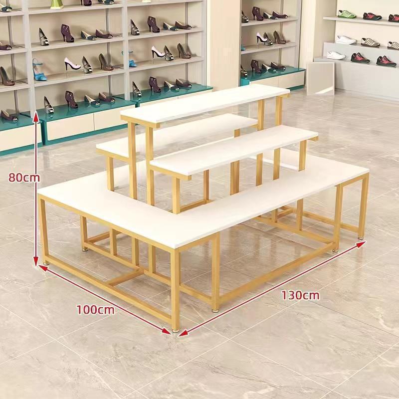 靴店展示台両面デパートバッグ展示棚靴棚流し台花屋化粧品陳列棚多層棚|undefined
