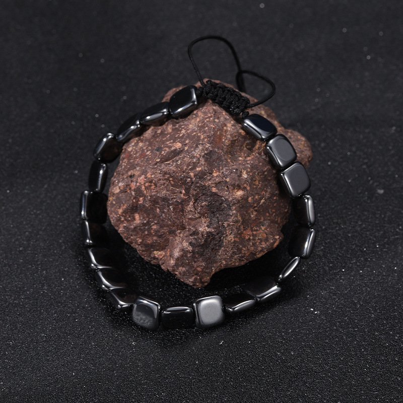 250g Weight Hematite Pendant Material Drawstring Bracelets Classification rope, Hematite Chain Material Beaded Chain, Woven Chain Chain Type Daily, Street Occasion black gallstone Material Geometric Pattern All Seasons Season Men's Gender Streetwear Style Streetwear Geometric Black Gallstone Men's Drawstring Bracelets Men Beaded Bracelets 11